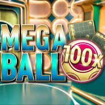 Official Live Shows logo: Mega Ball 100x by Evolution at Monro Casino